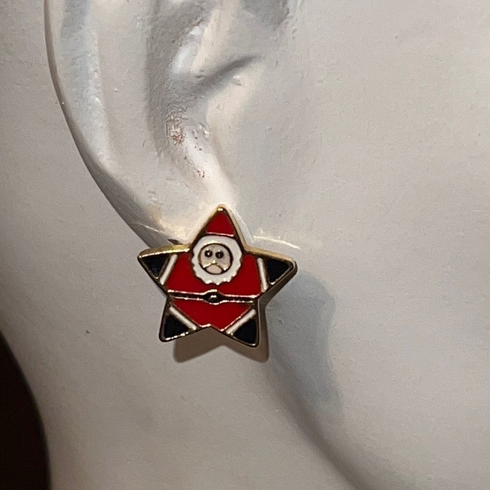 Bundle Sale 3 for $15 | Quirky Holiday Charm | Star-Shaped Santa Claus Earrings